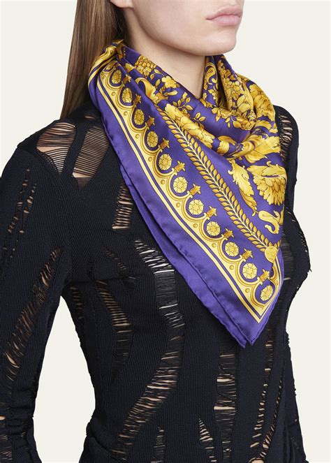 Versace Barocco Silk Twill Square Scarf 